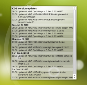 KDE version updates shown in the News widget