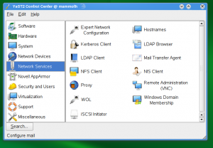 YaST Control Center, Network Services section