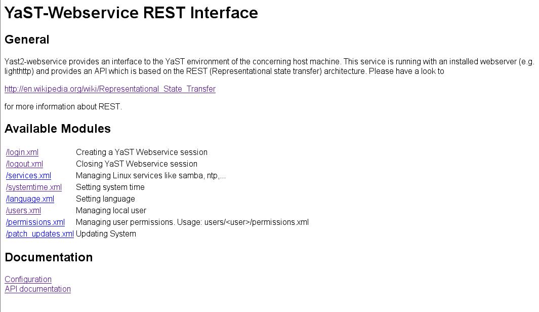 YaST-Webservice