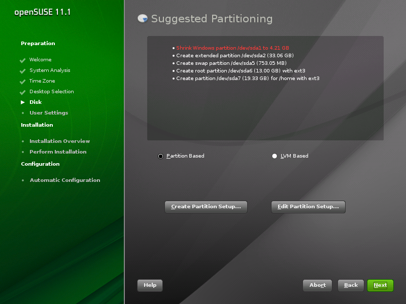 Partitioning proposal