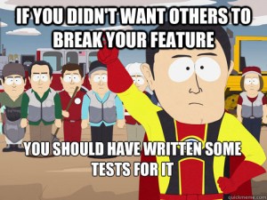 No tests, no feature
