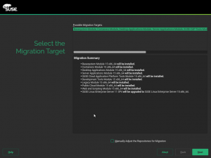 Select the Migration Target