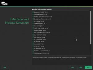 Improved Extensions and Modules Selection