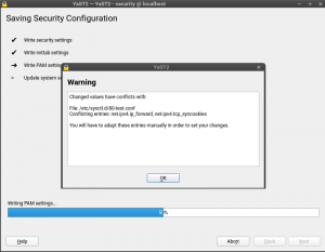 YaST alerting about conflicts in sysctl